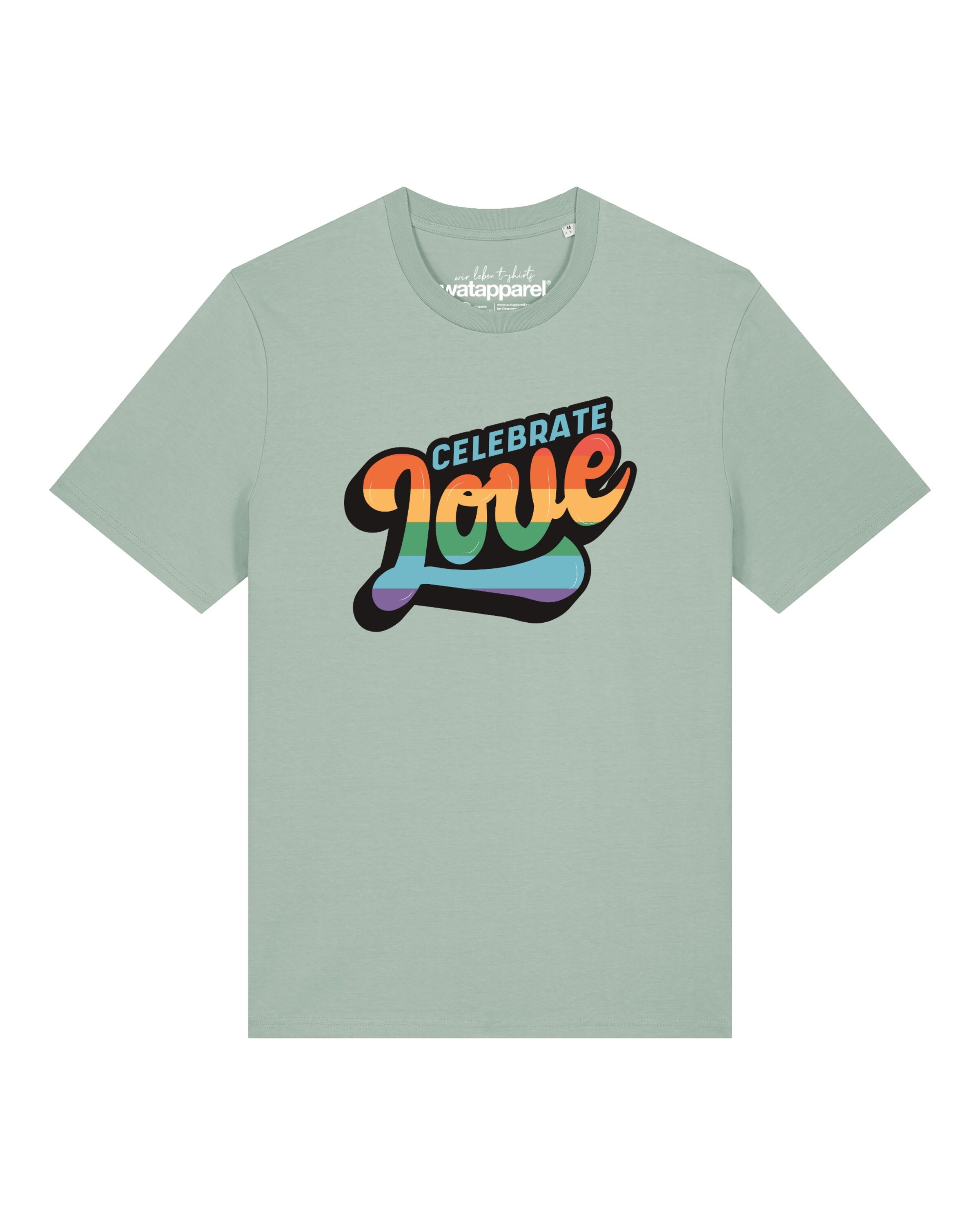 T-Shirt 'Celebrate Love' Watapparel en vert : devant