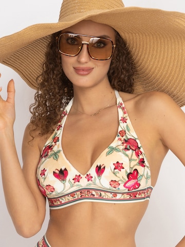 JIORO Triangle Bikini top 'PAISLEY RED' in Mixed colours