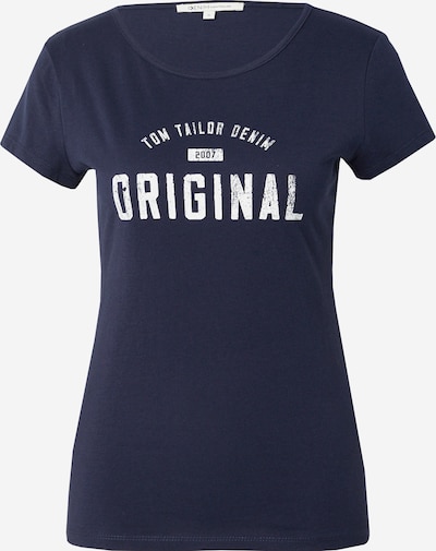 TOM TAILOR DENIM T-shirt i marinblå / vit, Produktvy