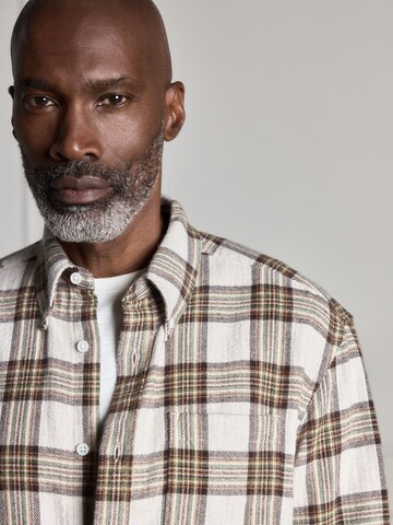Next Regular fit Button Up Shirt in Beige