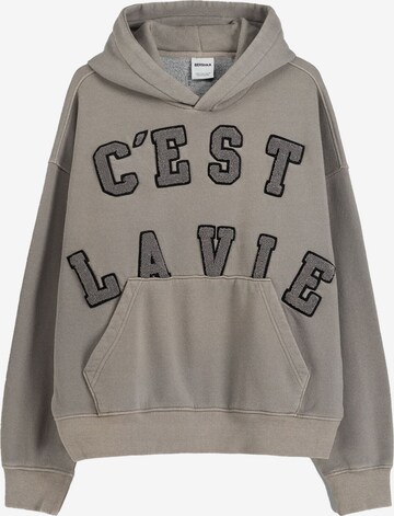 Bershka Sweatshirt in Grey: front