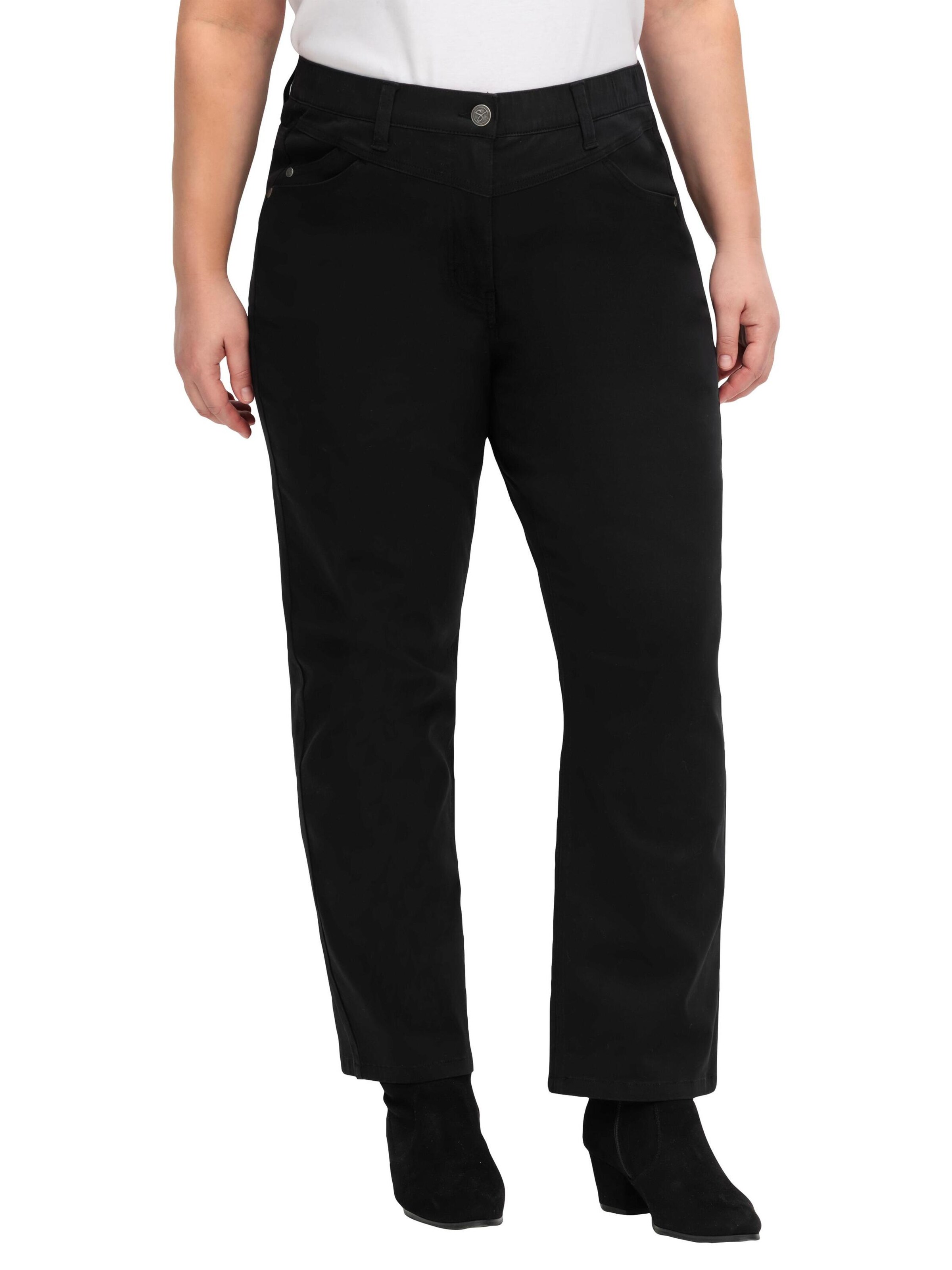 SHEEGO Regular Панталон в черно: отпред