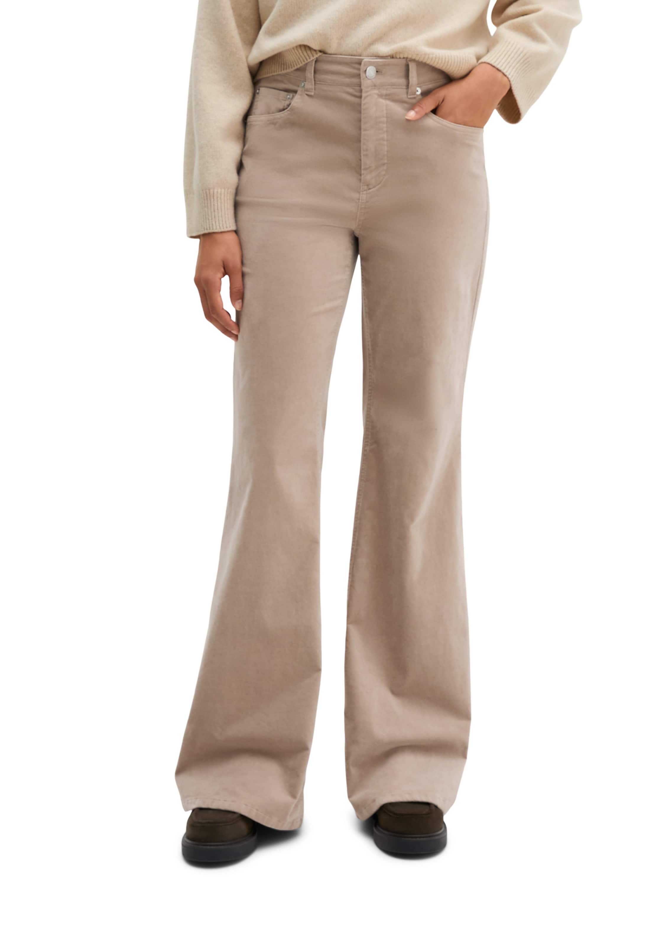 Marc O'Polo Bootcut Broek in Beige: voorkant
