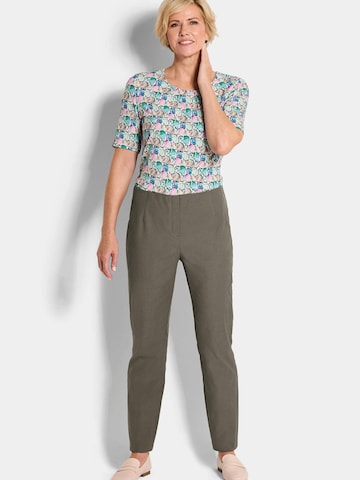 Coupe slim Pantalon 'Louisa' Goldner en vert