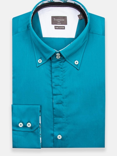 7Camicie Zakelijk overhemd 'Roma Satin Man Shirt Green' in de kleur Groen, Productweergave