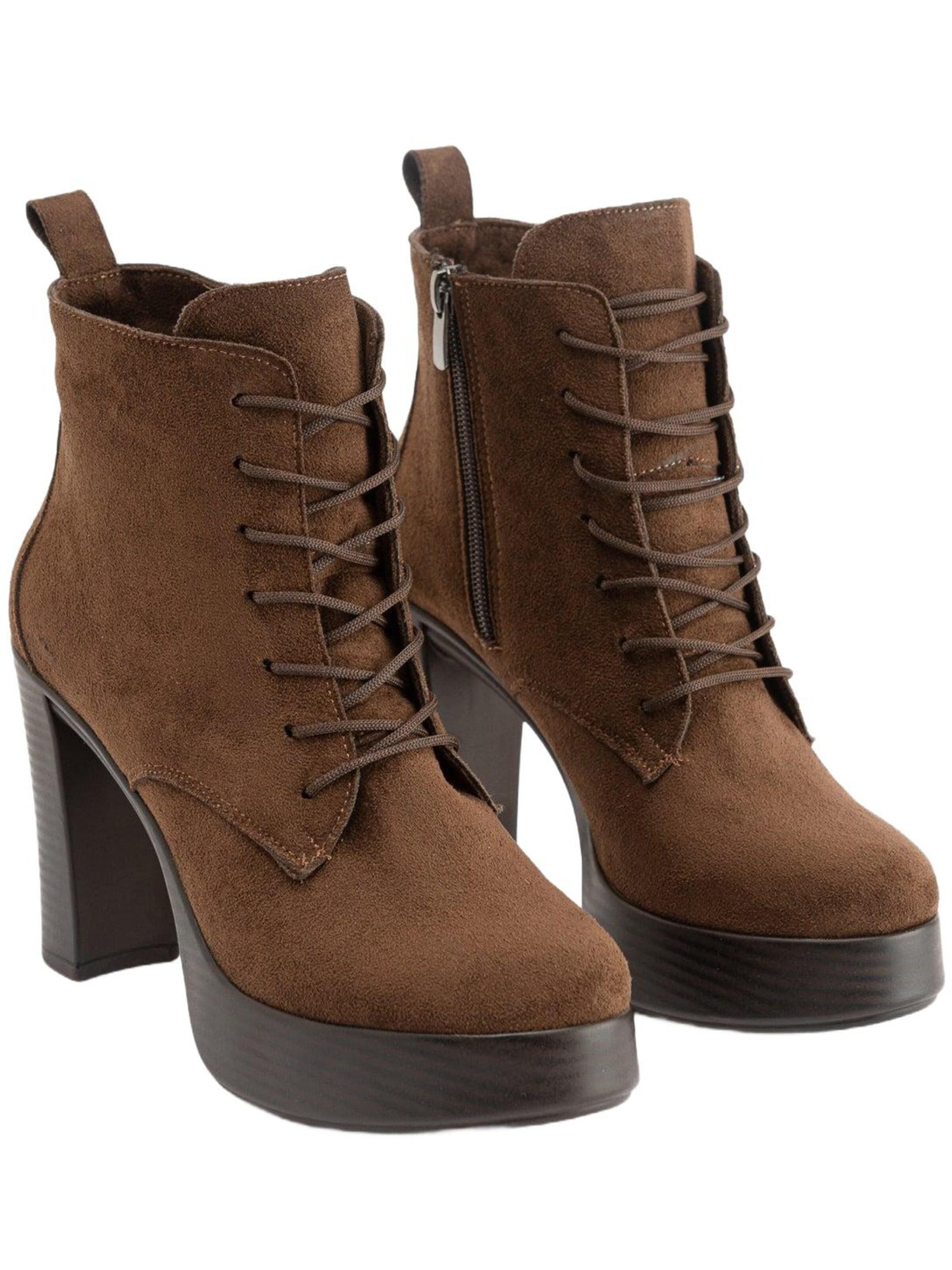 Limoya Lace-Up Boots 'Camia' in Brown