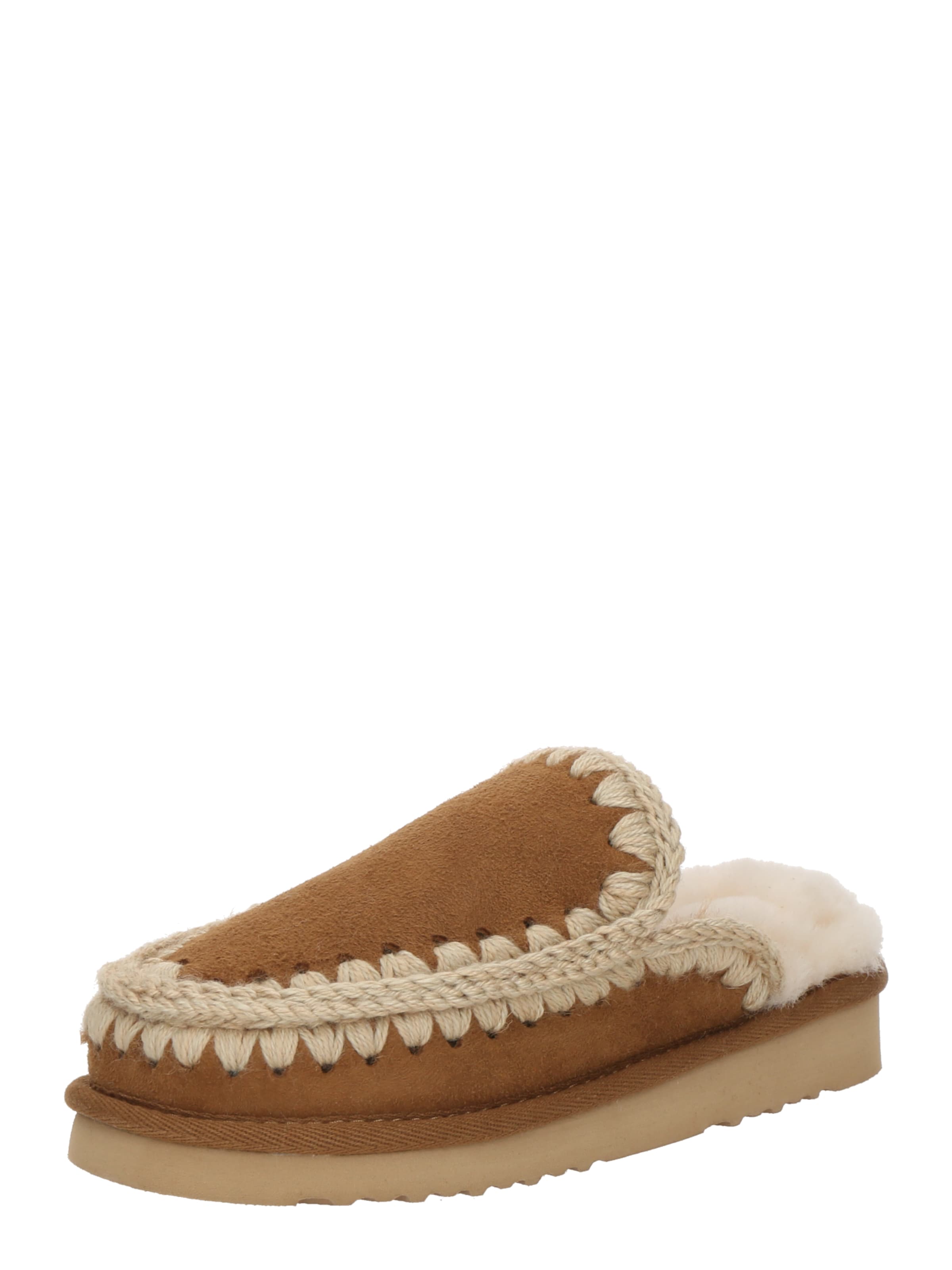 Papuci de casă 'Eskimo' de la MOU pe maro: față