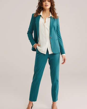 WE Fashion Слим Плиссированные брюки в Зеленый