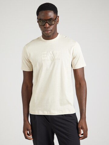 Maglietta di EA7 Emporio Armani in beige: frontale