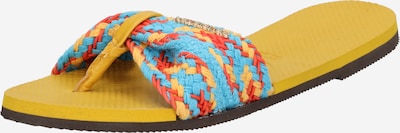 Flip-flops HAVAIANAS pe albastru / galben muștar / corai, Vizualizare produs