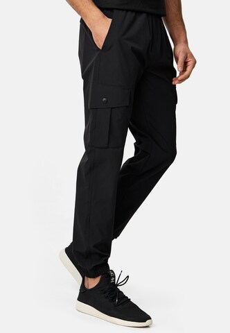 INDICODE JEANS Tapered Cargo Pants 'Landie' in Black