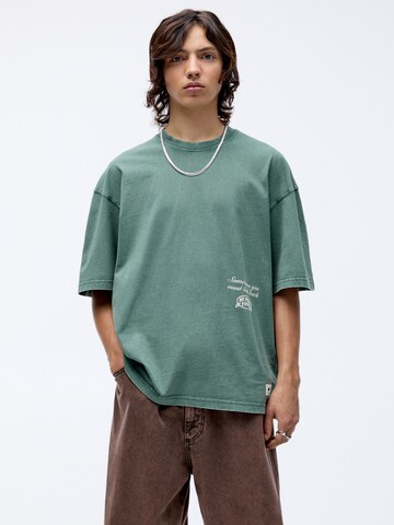 T-Shirt Pull&Bear en vert : devant