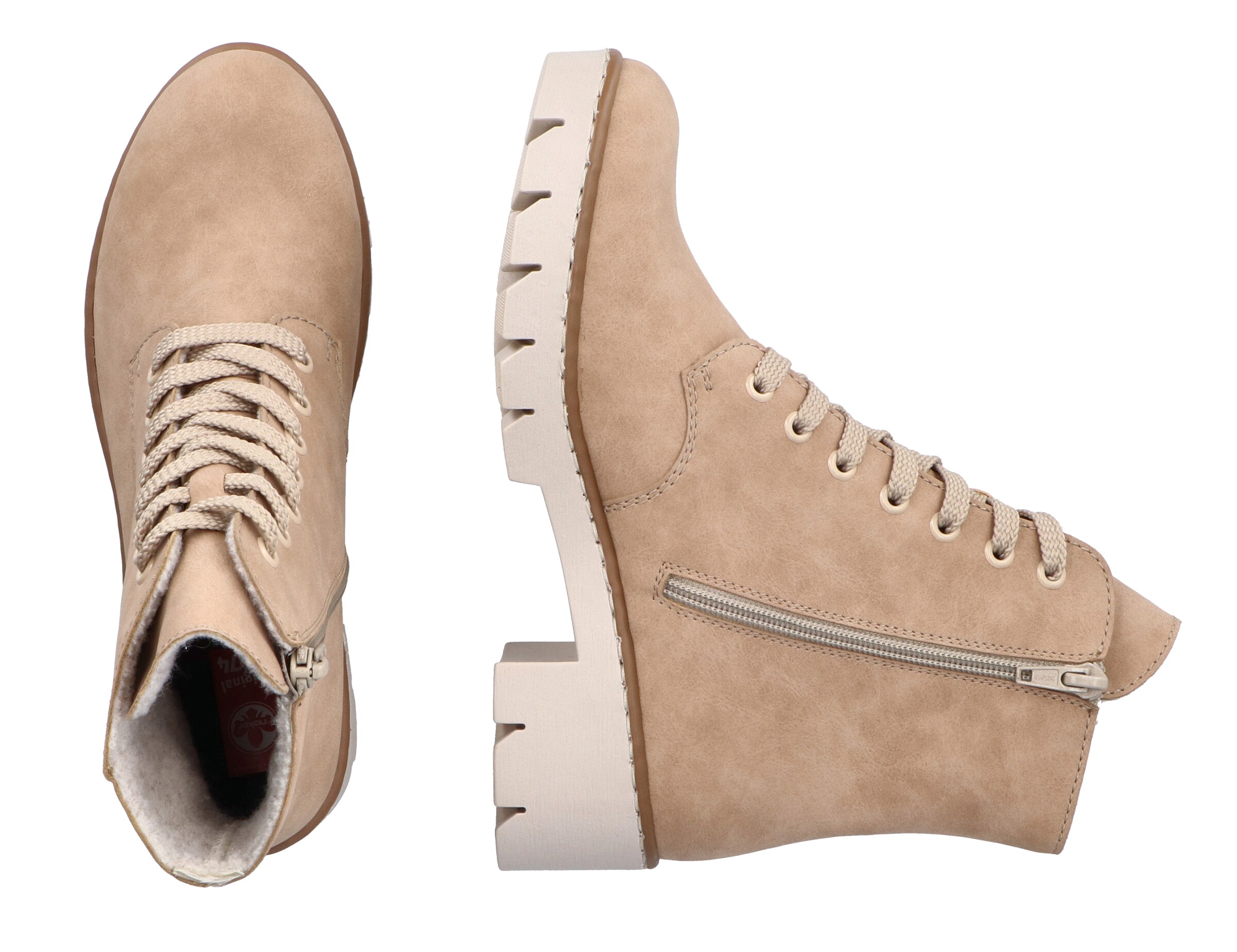 Rieker Schnürstiefelette in Beige