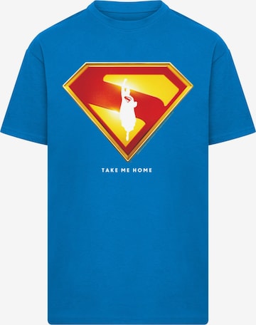 ABSOLUTE CULT Shirt 'Superman Logo Take Me Home' in Blauw: voorkant