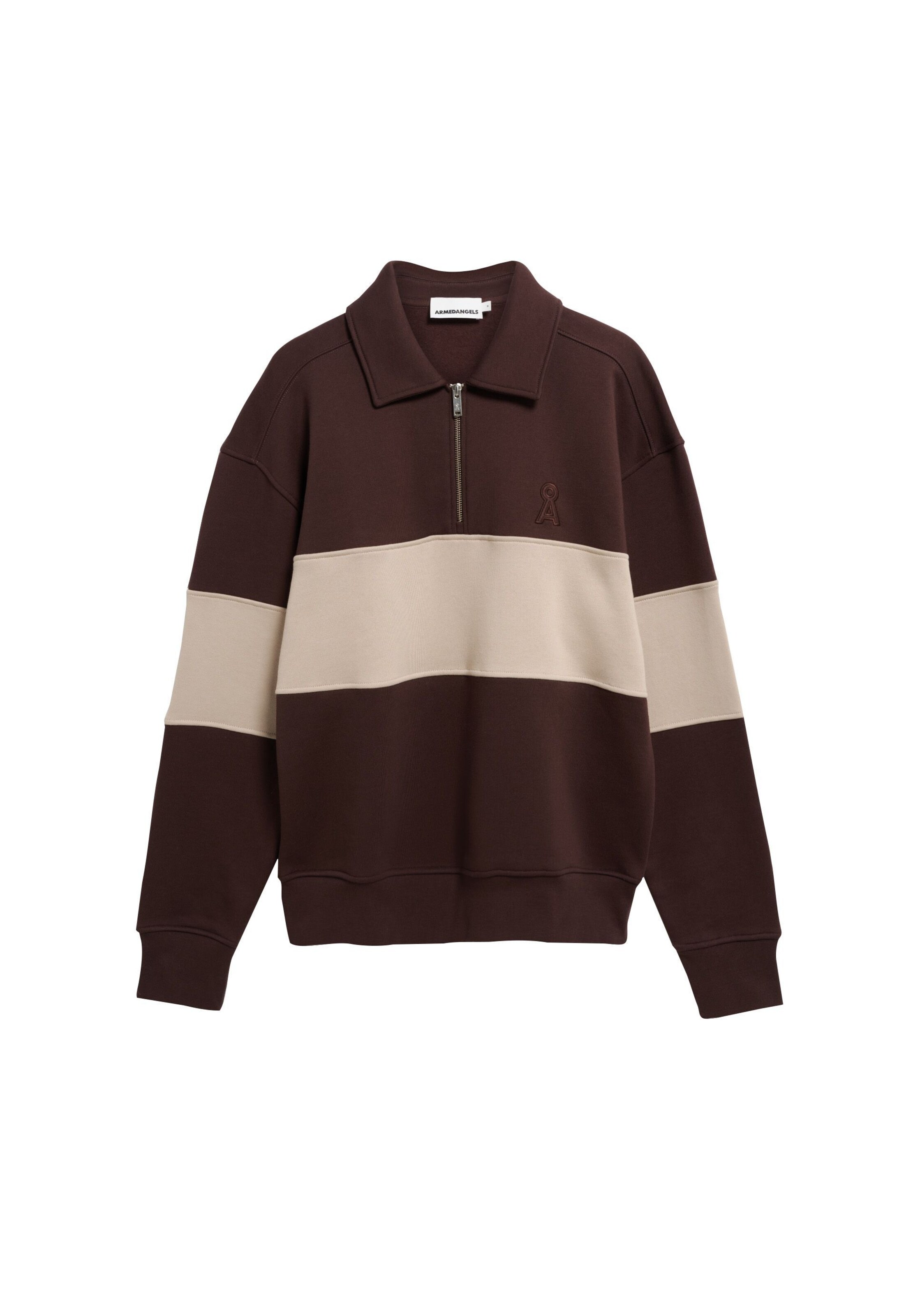 Sweat-shirt ARMEDANGELS en marron : devant
