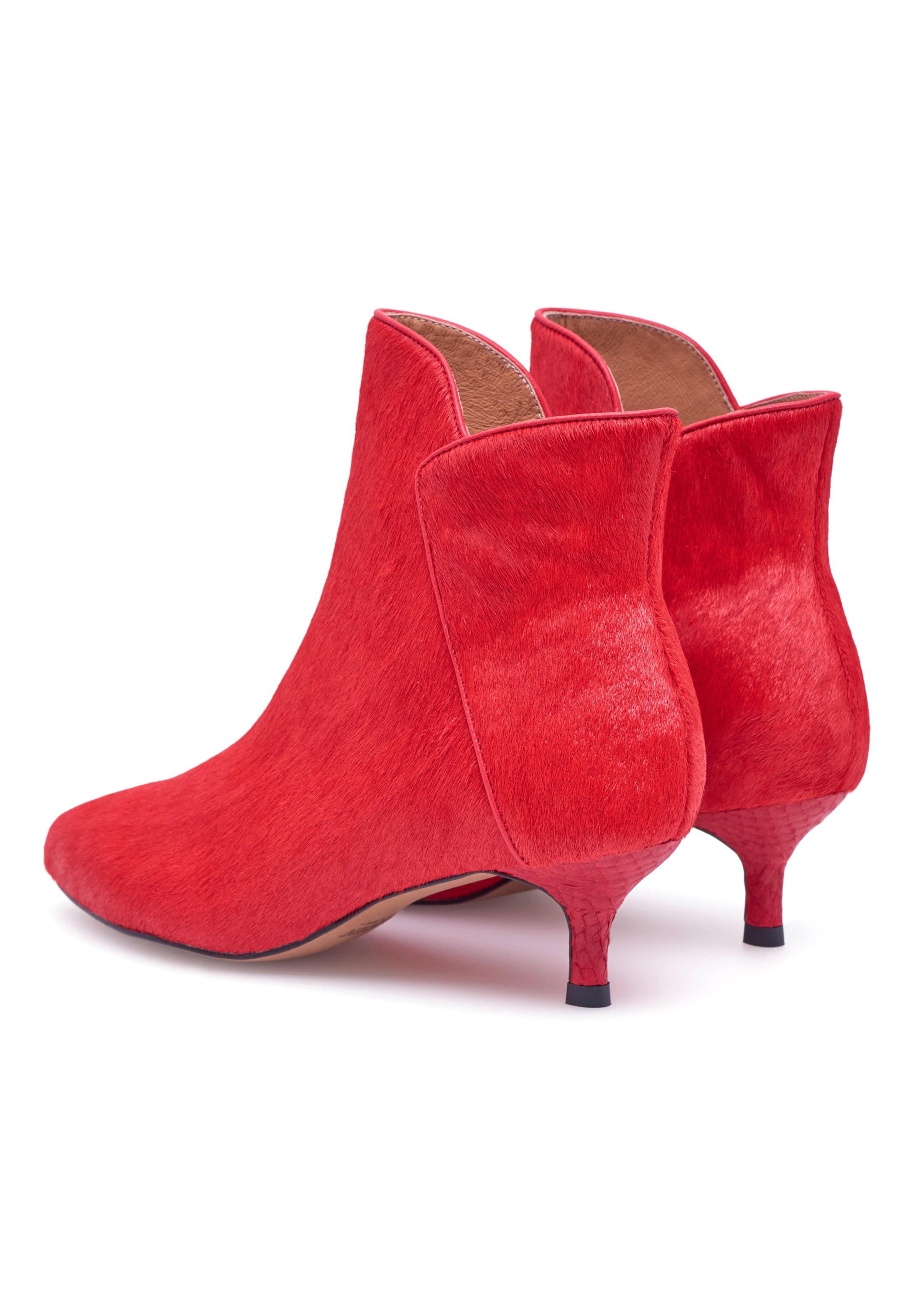 WODEN Bootie 'Saga Cowhair' in Red