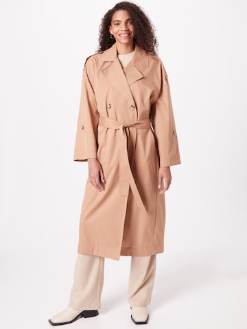 ONLY Between-seasons coat 'HEATHER' in Brown: front