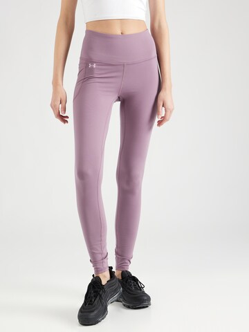 UNDER ARMOUR Skinny Workout Pants 'Motion' in Purple: front