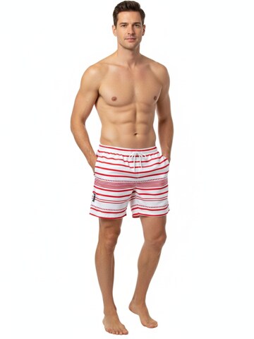 Luvanni Badeshorts 'Boardshorts Style 10 Streifen' in Weiß