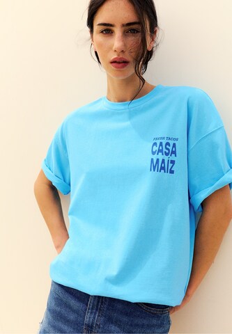 Pull&Bear Póló 'TACOS' - kék