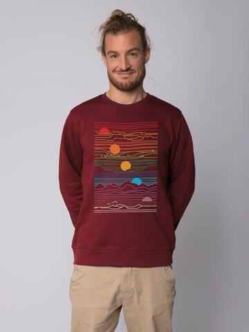 Watapparel Sweatshirt 'Sun And Moon' in Rood: voorkant