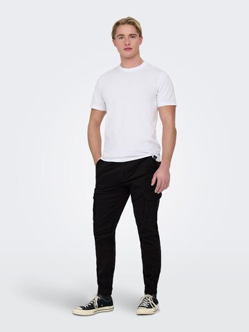 Only & Sons Tapered Cargo Pants 'Carter' in Black