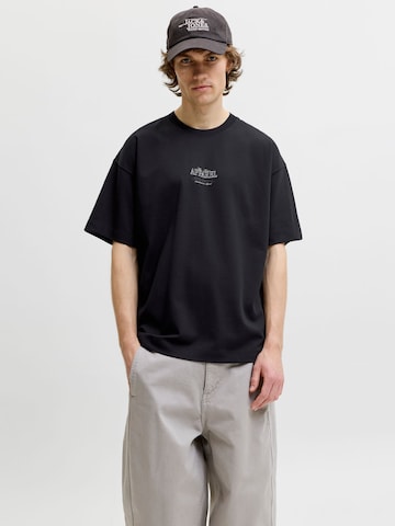 JACK & JONES - Camiseta en negro: frente