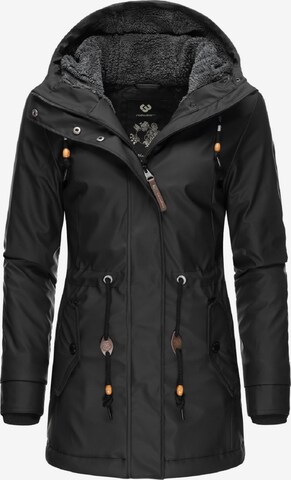 Ragwear Winter Coat 'Monadis Rainy II Intl.' in Black: front