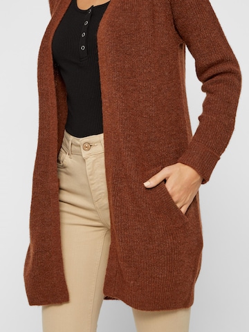 PIECES Knit Cardigan 'Ellen' in Brown