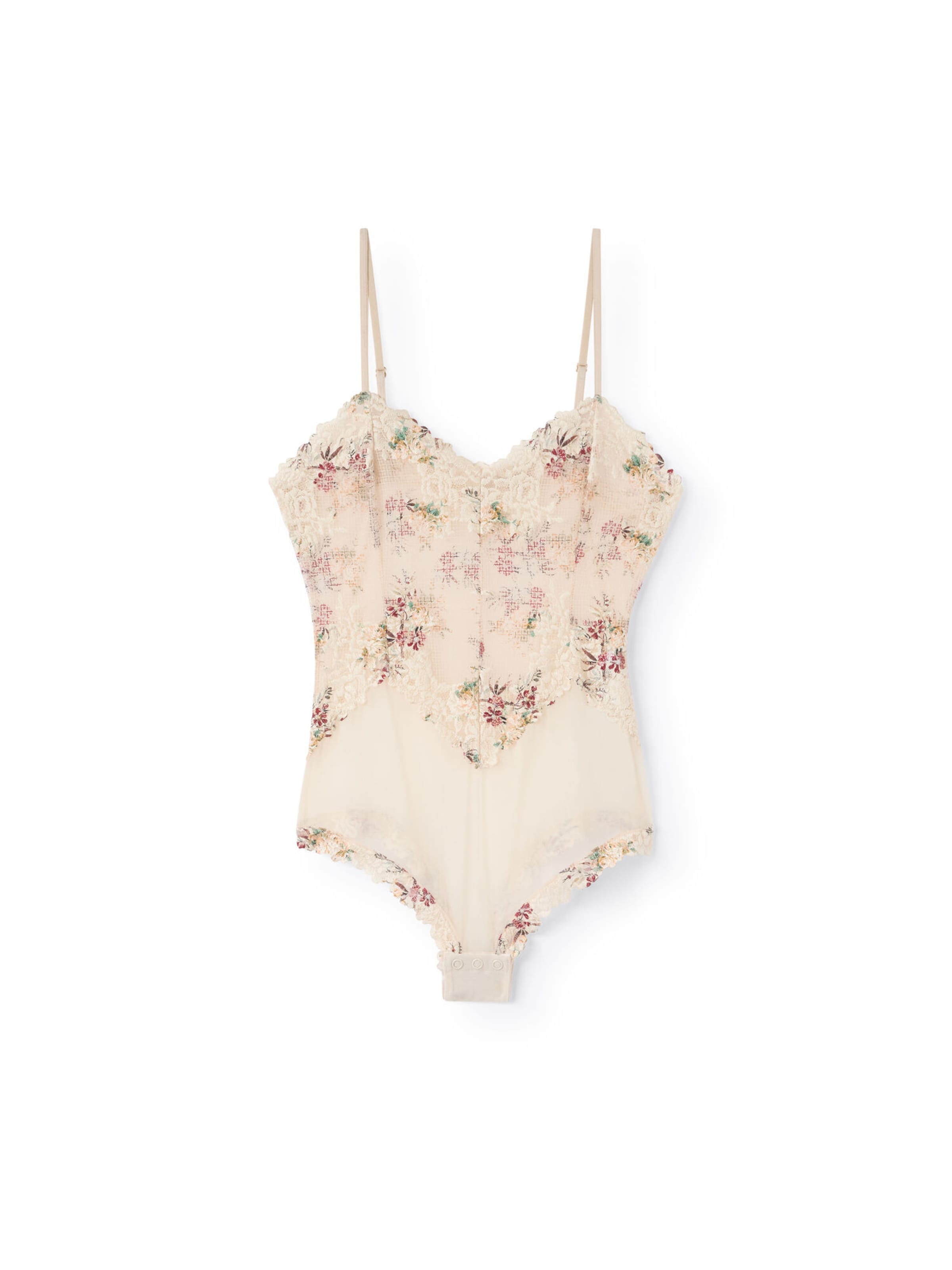 INTIMISSIMI Bodysuit 'Pretty Flowers' in Beige: front