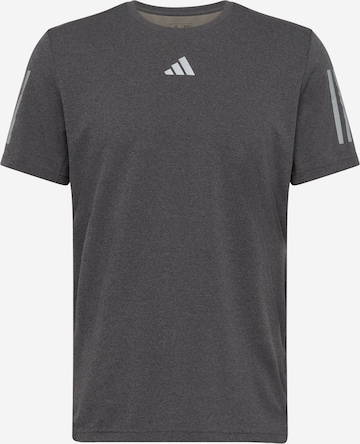 ADIDAS PERFORMANCE Performance Shirt 'Own The Run Heather' in Black: front