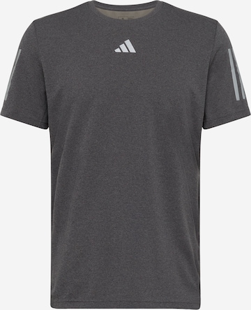 ADIDAS PERFORMANCE Functioneel shirt 'Own The Run Heather' in Zwart: voorkant