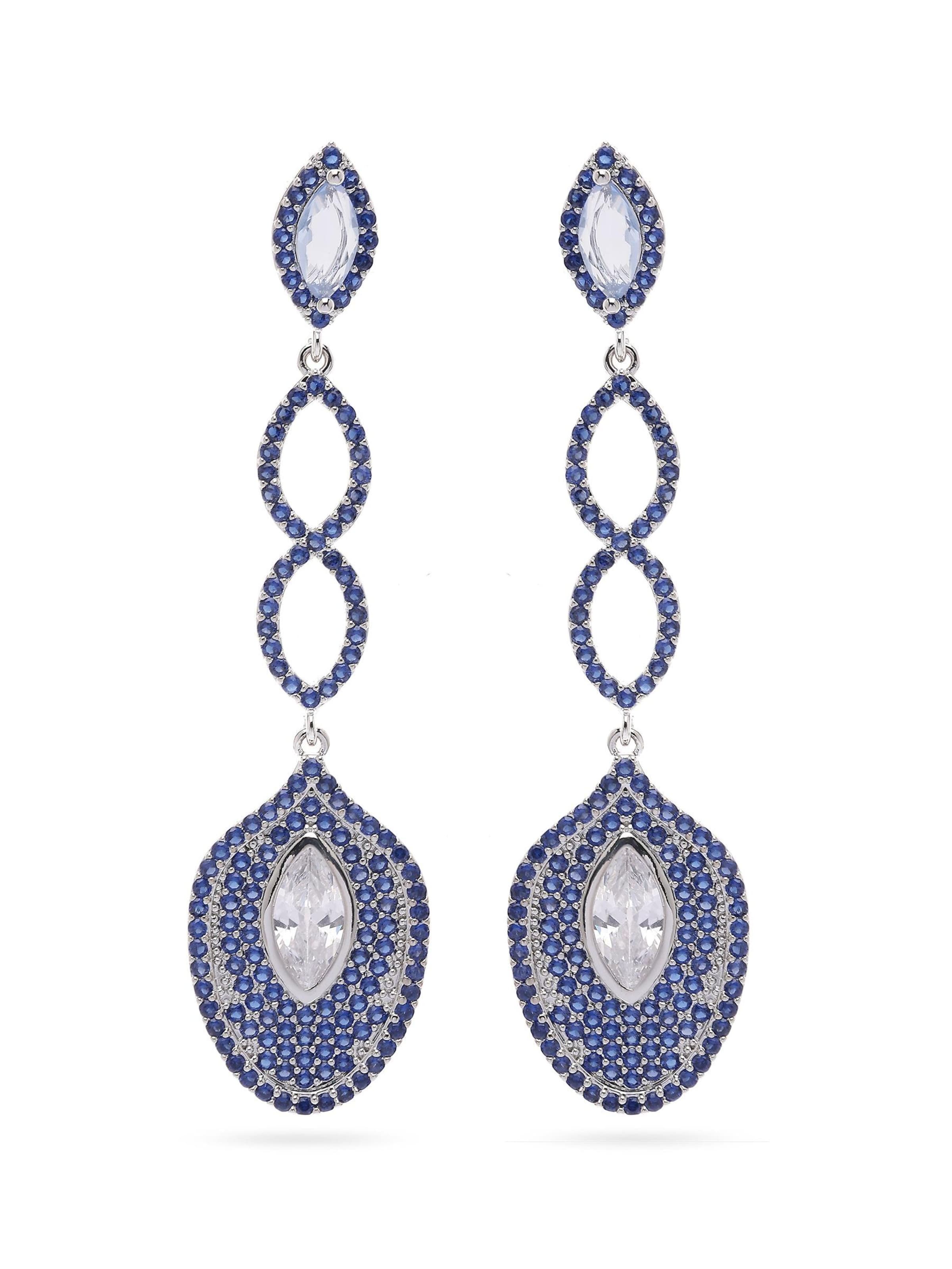 Boucles d'oreilles 'Romina' AVANT-GARDE PARIS en bleu : devant