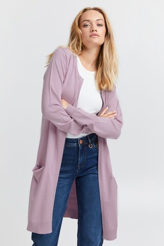 PULZ Jeans Knit Cardigan 'Sara' in Purple: front