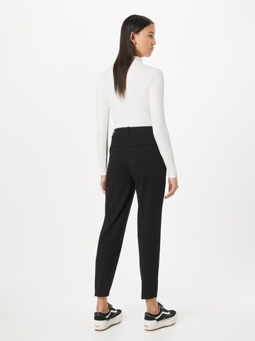 Regular Pantalon à plis TAIFUN en noir