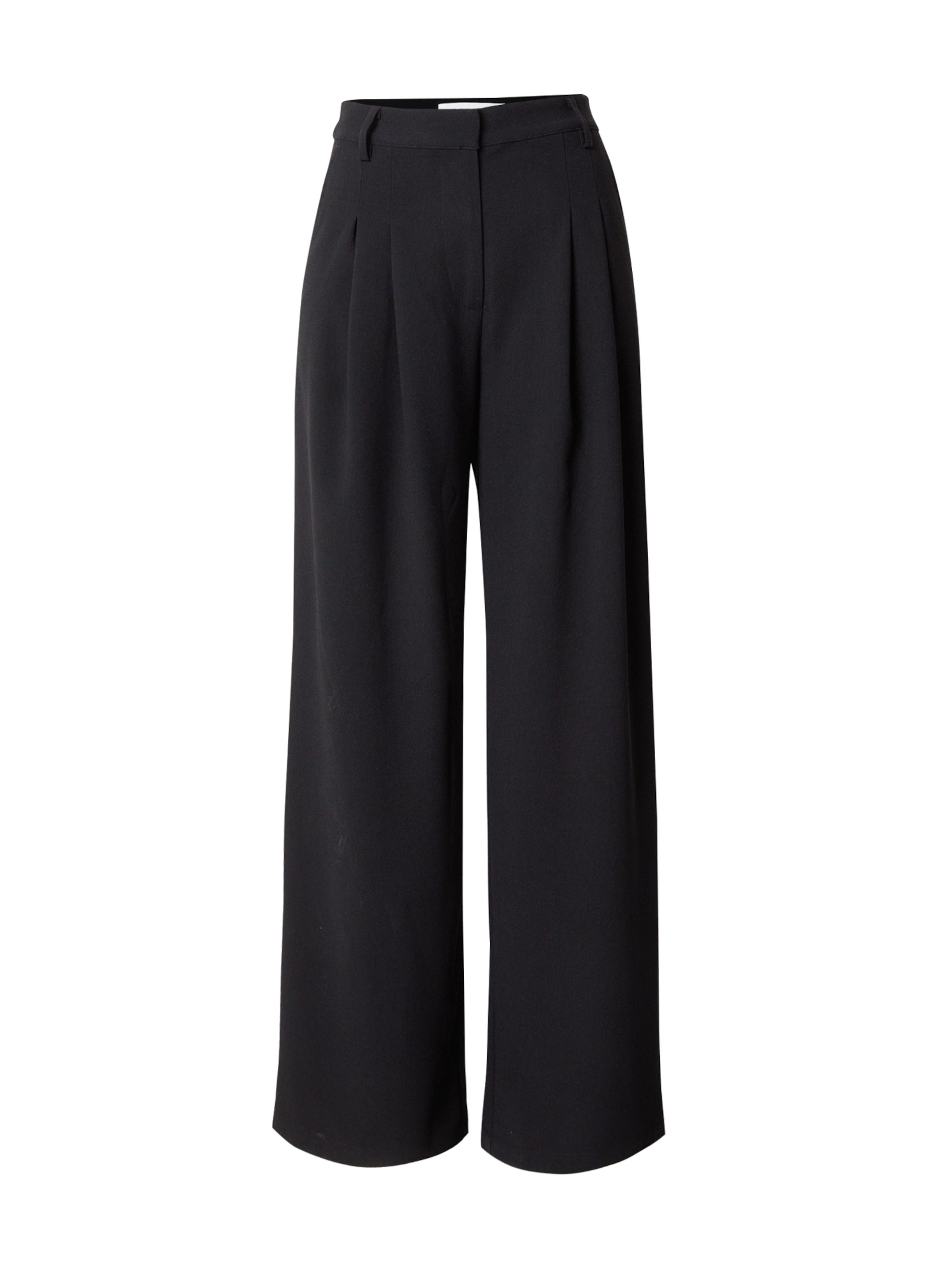 ABOUT YOU x Iconic by Tatiana Kucharova Loosefit Παντελόνι πλισέ 'Mathilda' σε μαύρο: μπροστά