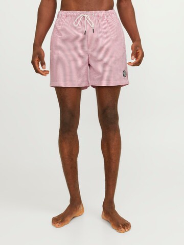 JACK & JONES Board Shorts 'FIJI' in Red: front