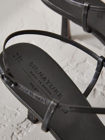 Next Sandalen met riem 'Signature Premium' in Zwart