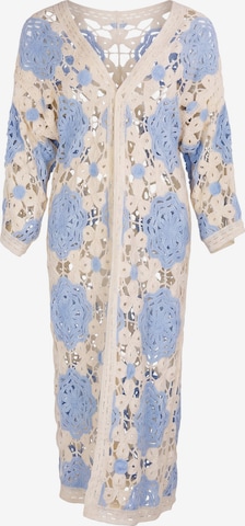 usha FESTIVAL Gebreide mantel 'Resortwear' in Blauw: voorkant