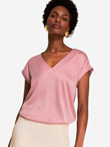 Tricou de la love & roses pe roz: față