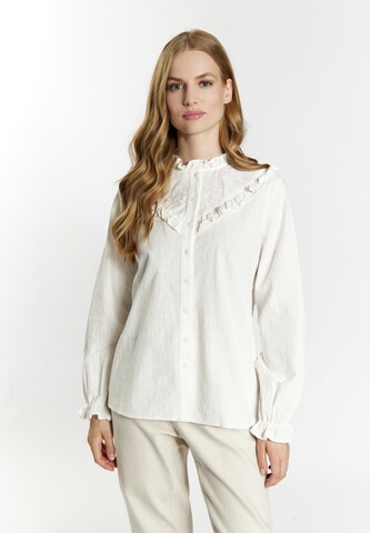 Camicia da donna 'Imane' di DreiMaster Vintage in bianco: frontale