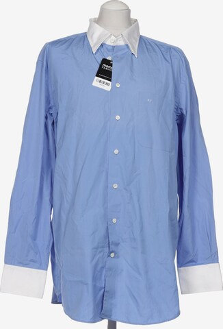 Van Laack Button Up Shirt in XL in Blue: front