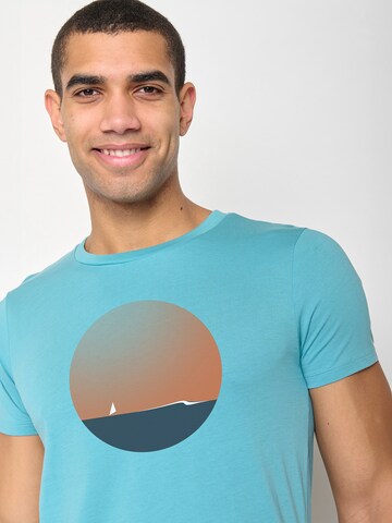 GREENBOMB Shirt 'Nature Horizon' in Blue