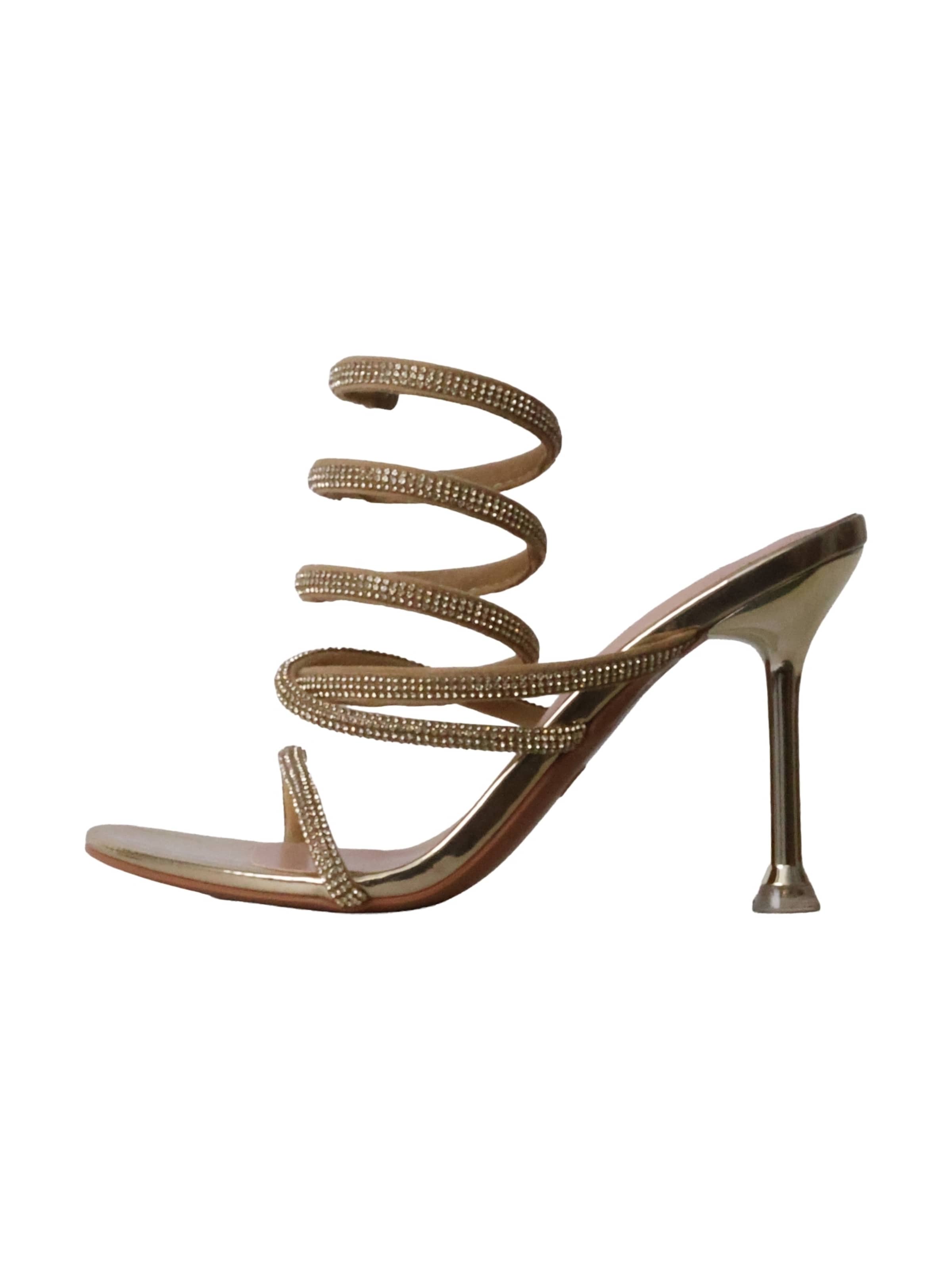 Super Mode Sandals in Gold: front