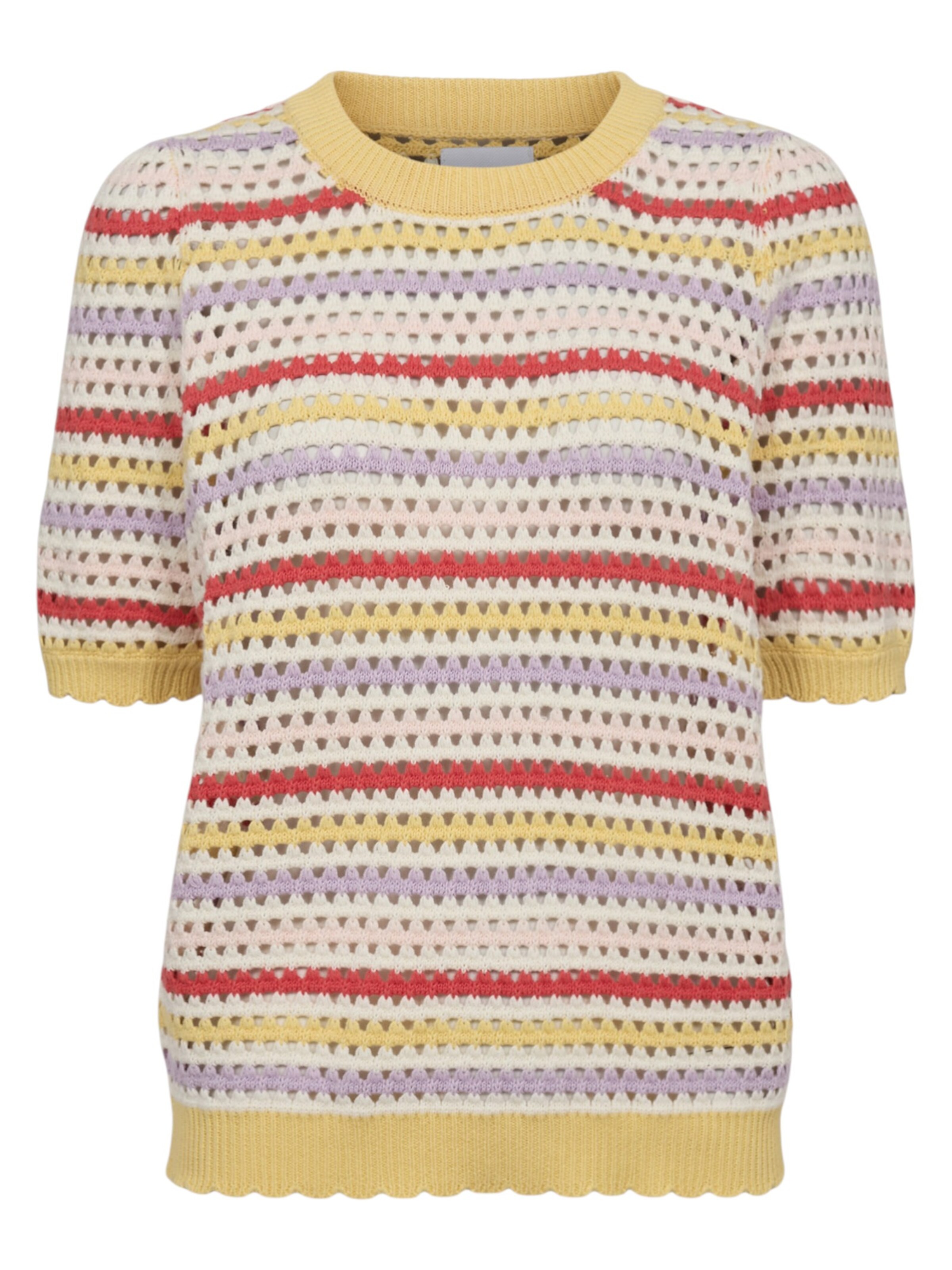 NÜMPH Strickpullover mit Halbarm 'NUNANCY PULLOVER' in Gelb: Vorderseite