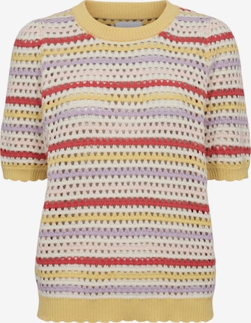 NÜMPH Strickpullover mit Halbarm 'NUNANCY PULLOVER' in Gelb: Vorderseite