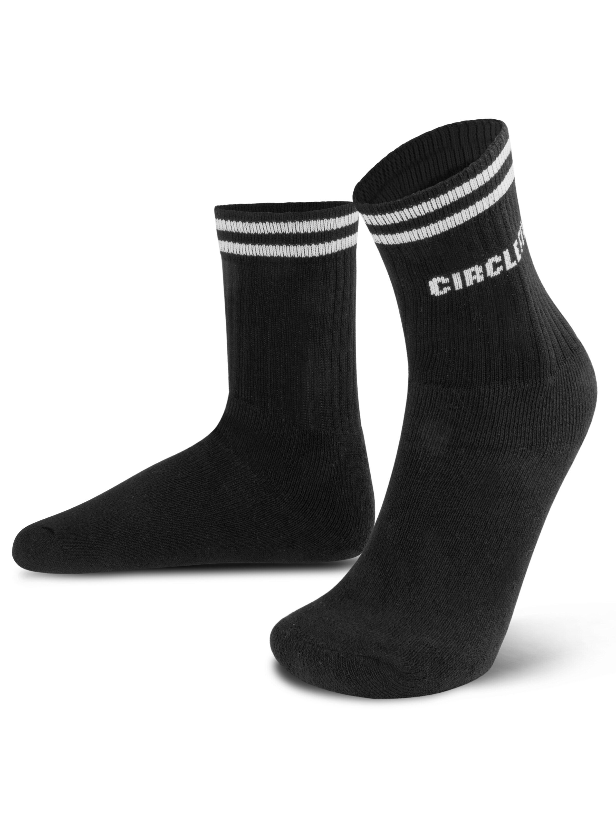 Circle Five Socks '4 Paar Sportsocken / Tennissocken' in Black