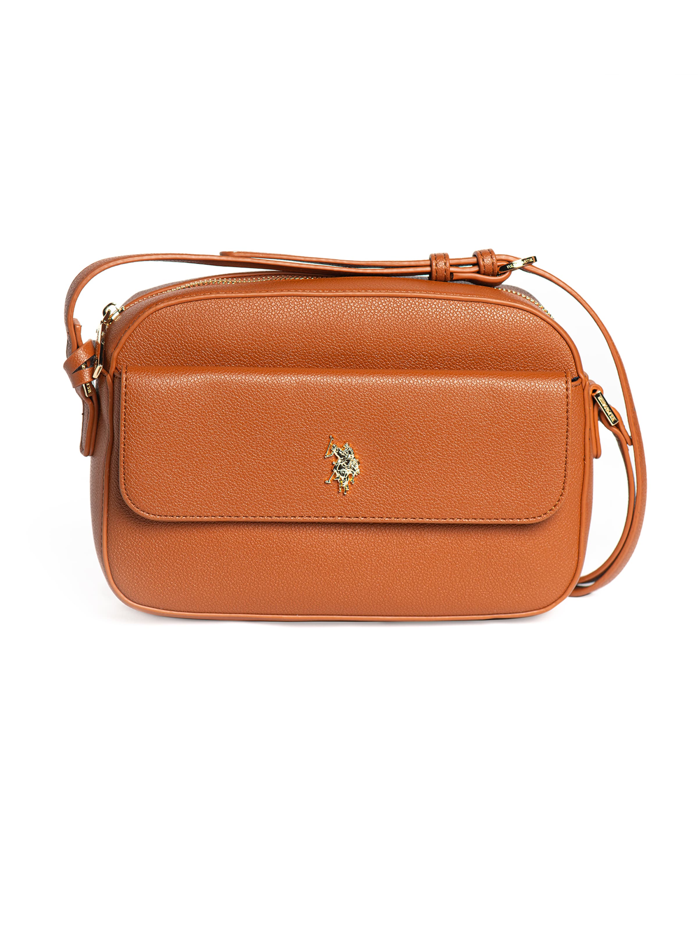 Borsa a tracolla U.S. POLO ASSN. di colore cognac / oro, Visualizzazione prodotti