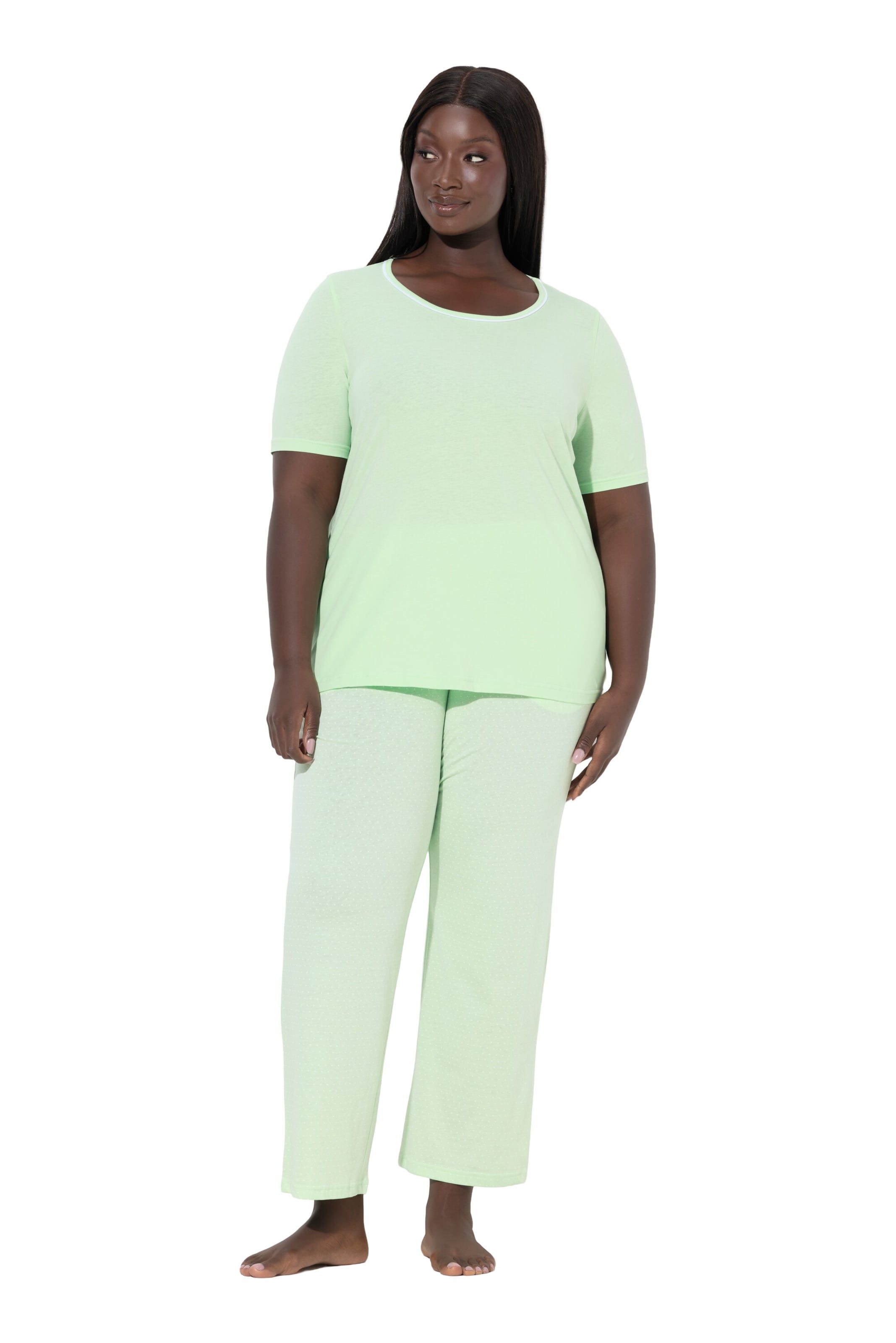 Ulla Popken Pajama in Green: front