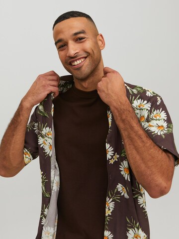 JACK & JONES - Regular Fit Camisa 'Luke' em castanho